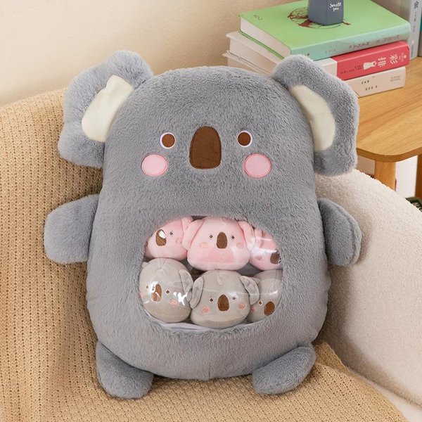 Pluszowa Poduszka Kapibara Urocze Pluszowe ZwierząTko Pluszaki Koala Lalka Do Przytulania Poduszka Torba Na PrzekąSki Pluszowa Zabawka Kreatywna Poduszka Do Biura Uroczy Prezent 35X45Cm-image