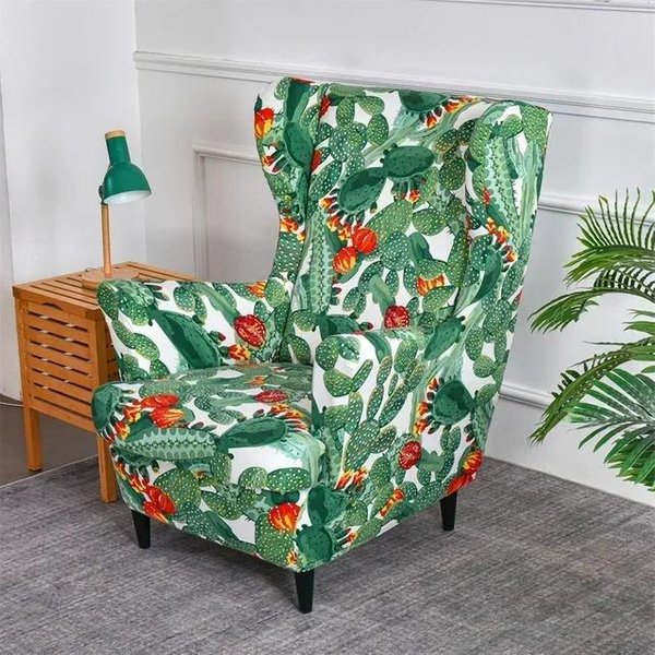 Funda EláStica Para SillóN Orejero Estilo Pastoral Fundas Para SillóN Spandex RelajacióN Fundas Para Sofá Con Fundas Para CojíN De Asiento Funda Para ReposapiéS-image