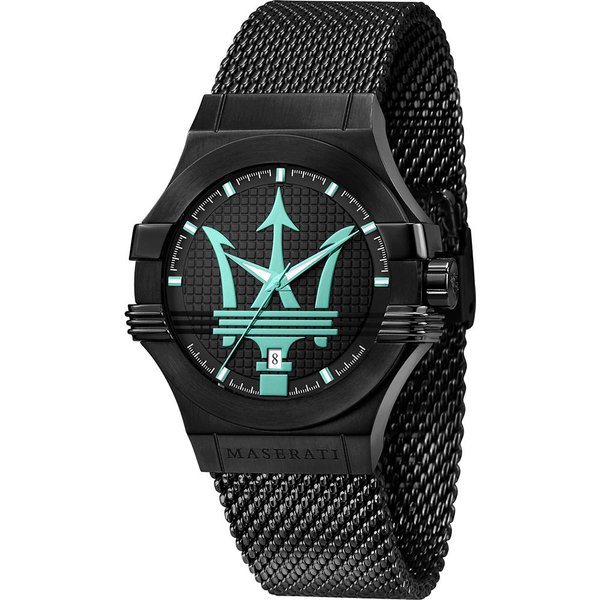 Maserati Potenza Negro Correa De Metal Negro Reloj De Cuarzo Para Hombre Con Fecha R8853144002 Negro-image