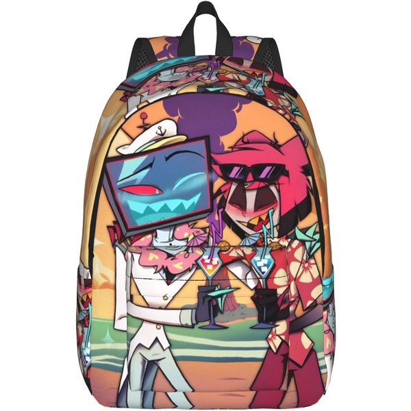 R-Radiostatic Vox Alastor Mochila CláSica Para Exteriores Estudiante Senderismo Viajes Mochila De DíA Para Hombres Mujeres Bolso De Hombro Para PortáTil 15 Inches-image
