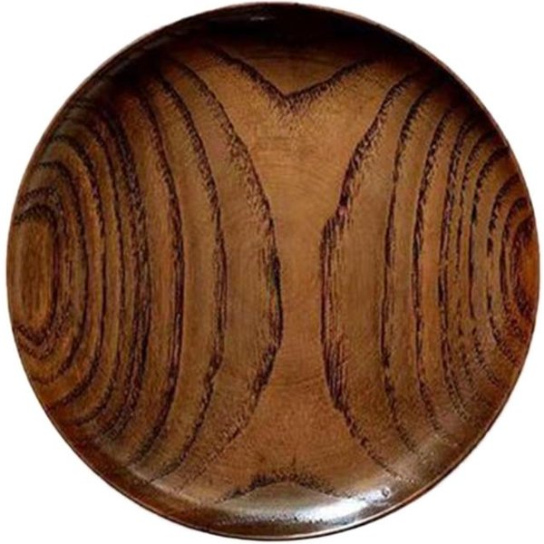 Plato Redondo De Madera Maciza Platos Para La Cena Platillo Para Comida Bandeja Para Servir Postres Platos Para Pasteles Platos Para Frutas Bandeja Para Bocadillos Platos De Madera Para Frutos Secos-image
