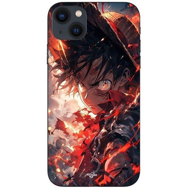 Funda De TeléFono - Maniacase - Iphone 13 - Luffy Enfadado - Silicona - Flexible Negro-image