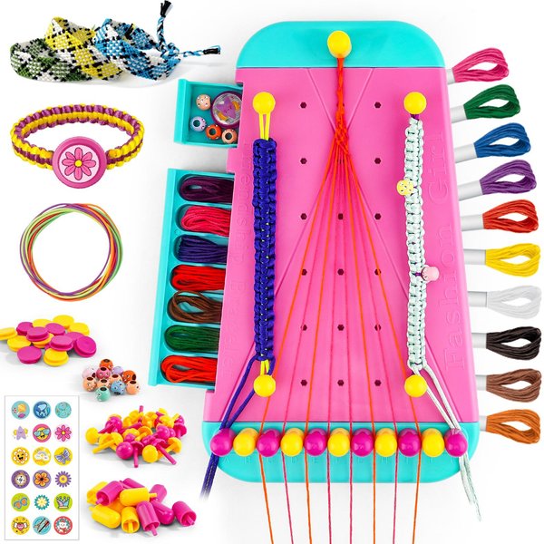 Kit De ArtesaníA Para Pulseras De Amistad Para NiñAs Manualidades Pulseras Hacedor De Cuerdas Kit De Juego Imaginario Juguete Regalo De CumpleañOs-image
