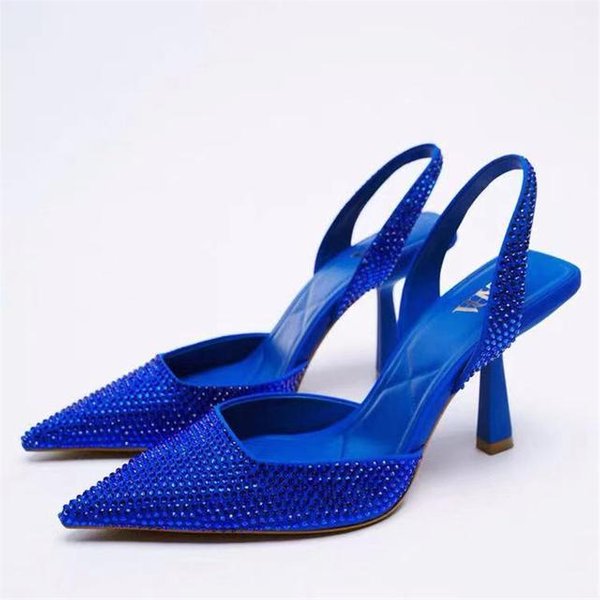 Zapatos De TacóN Transparentes Con PedreríA De Lujo PVC Para Mujer Nuevos Puntiagudos Stiletto Tacones Altos Zapatos De Fiesta Boda Para Dama 40-image