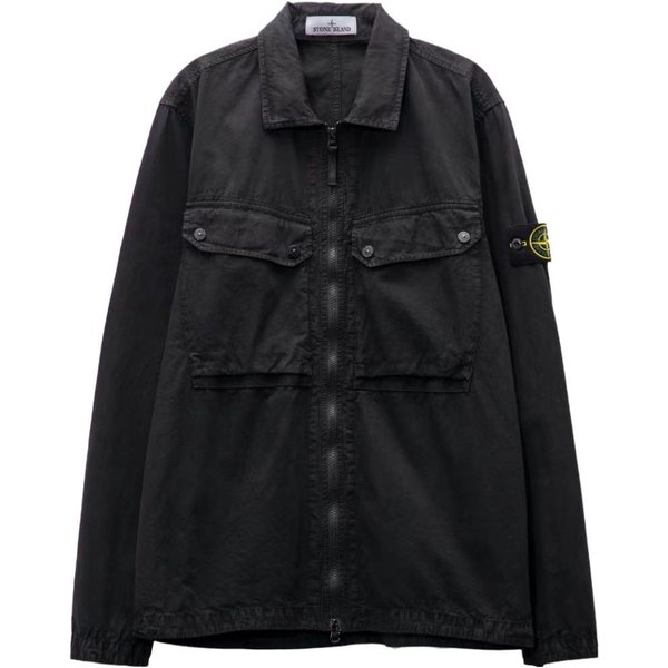 Stone Island Kurtka PrzejśCiowa Z Efektem Postarzenia Czarna Unisex Bluzki 7915102WN-V0129 XXL Black-image