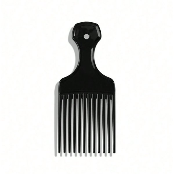 1 Peine De PláStico AntiestáTico Negro, Especialmente DiseñAdo Para Cabello Grueso Y Rizado Natural, Peine De Peinado Liso Y Sin Enredos Black-image
