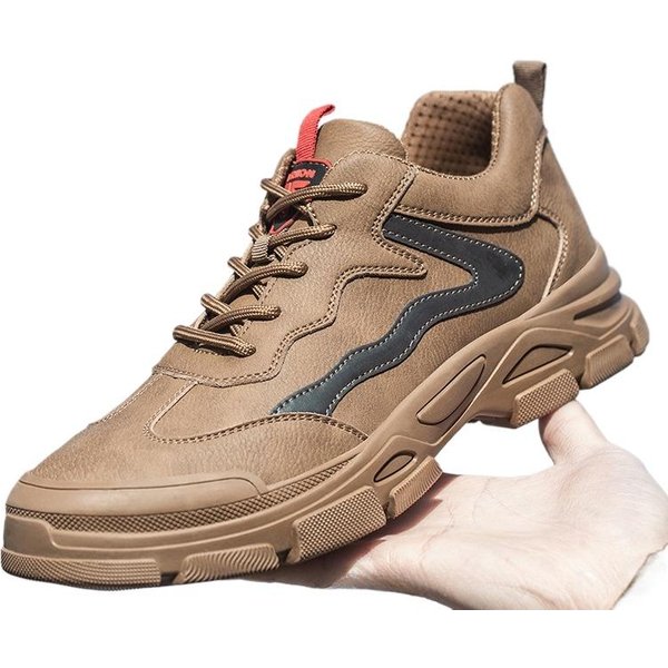 Zapatos De Seguro Laboral Para Hombres, Anti-Aplastamiento Y Anti-PerforacióN, Zapatos De Soldador De Suela Blanda, Acero Baotou, Resistente A áCidos Y áLcalis 46 Beige-image