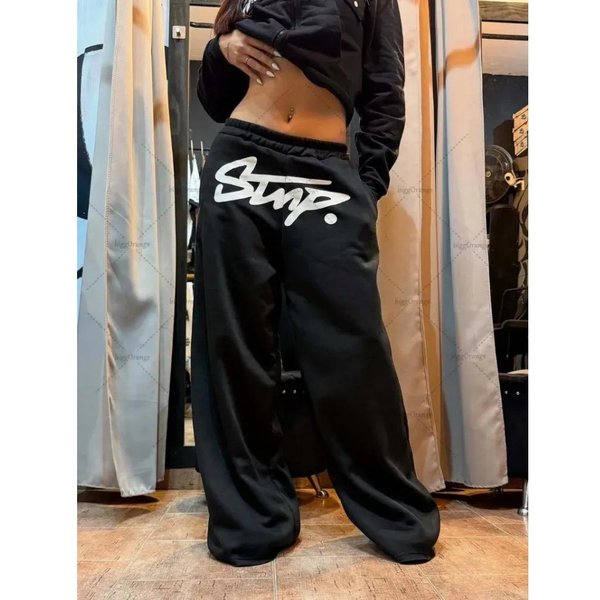 Spodnie Y2K Harajuku Street Wear Jogger AmerykańSki Retro Z Nadrukiem Liter Sportowe Modne Hip Hop LuźNe Szerokie Nogawki Xxxl Gray-image