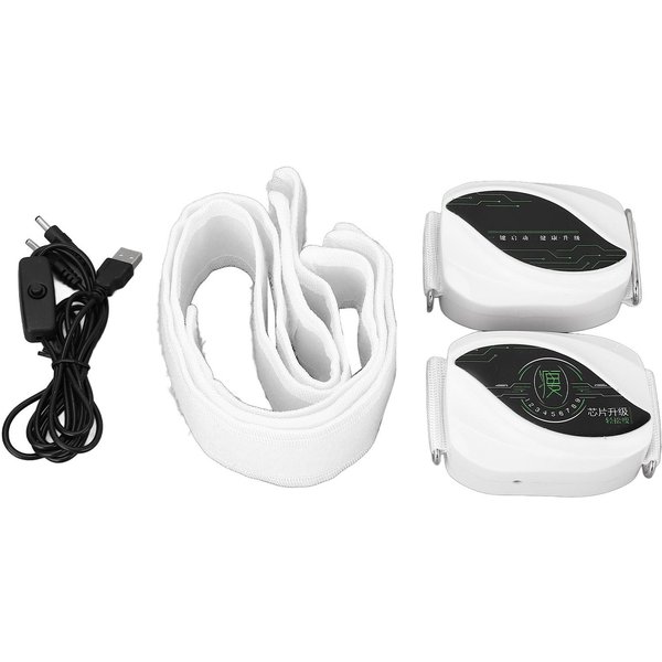 2 Piezas CinturóN Adelgazante ABS Nylon Ajustable PortáTil VibracióN Masajeador Abdominal MáQuina Con Velcro Para Cintura Brazo-image