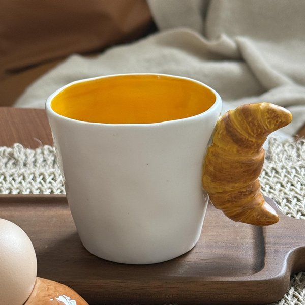 Kreatywne KreskóWkowe Ceramiczne Kubki Do Chleba Rogaliki Uchwyt Kubki Ceramiczne Kubki Do Wody Kubki Dla Pary Prezenty Urodzinowe 250Ml-image
