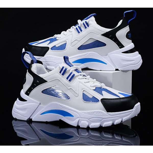 Zapatos De Hombre Nueva Moda Coreana Deportes Casual Suela Gruesa Zapatos Deportivos De Moda Para Hombres Zapatos Para Correr Zapatos De Moda Para Papá Para Hombres 44 White-image
