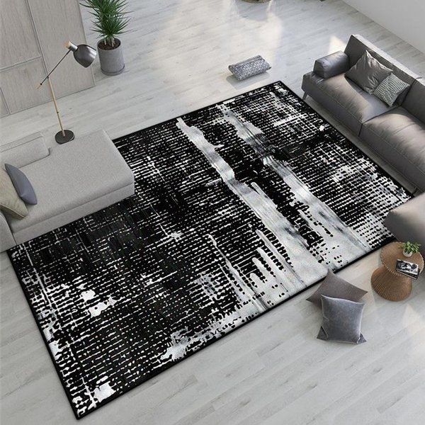 Nordycki Luksusowy Zmywalny Dywan Czarno-BiałY Marmur Dywanik Sofa Do Salonu Sypialni AntypośLizgowa Mata PodłOgowa Dekoracja Domu 60*90Cm Gray-image