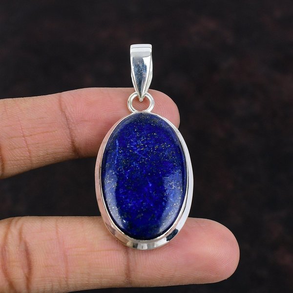 Colgante Lapis Lazuli Piedra Preciosa Real JoyeríA Hecha A Mano 925 Colgante De Plata De Ley Colgante Natural Lapis Lazuli JoyeríA Regalo Para Su Colgante De Piedra De Nacimiento-image
