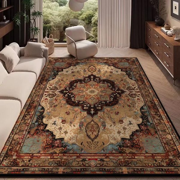 Dywan Retro – DużY Dywan Do Salonu W Stylu Perskim, MięKka Zmywalna Mata PodłOgowa Do Sypialni, Pokoju Dziennego, Wystroju Domu 80X120Cm(31X46In)-image