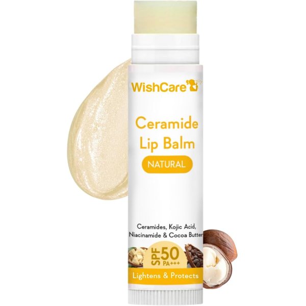 Wishcare Balsam Do Ust Spf 50 Pa+++ 5G Dla Kobiet I MężCzyzn RozjaśNiająCy Ciemne Usta Z NawilżAjąCym Ceramidem, Niacynamidem, MasłEm Kokosowym-image