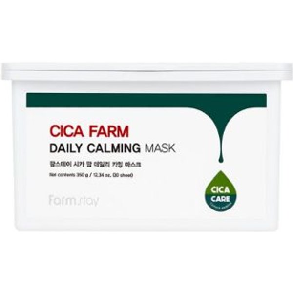 Mascarilla Facial Calmante Diaria Farmstay Cica Farm, Suavizante E Hidratante, 30 Unidades.-image