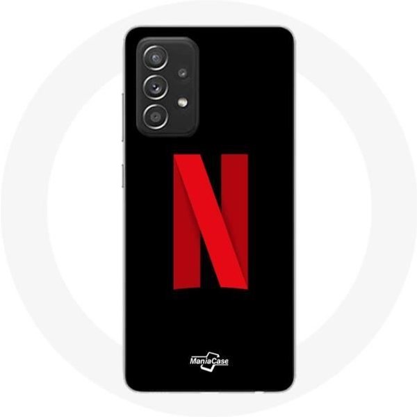 Funda Para Samsung Galaxy A52 Logo Netflix Rojo Fondo Negro-image