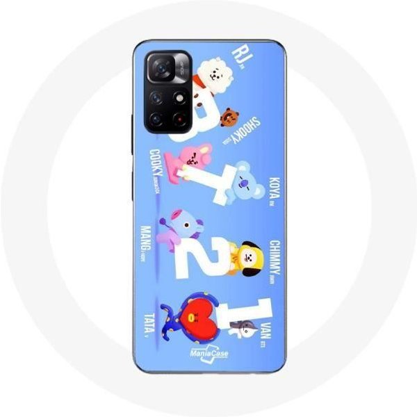 Funda - Maniacase - Xiaomi Redmi Note 11S 5G - BTS Bangtan Sonyeondan - Flexible - Negra Negro-image