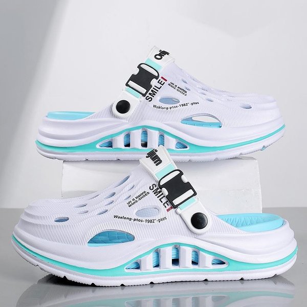Zuecos De Playa Para Hombre De Verano Sandalias De Exterior Zapatillas CóModas Chanclas De EVA Para Hombre Zapatos Casuales De JardíN Chanclas De Playa Para Hombre Y Mujer 37 Azul-image