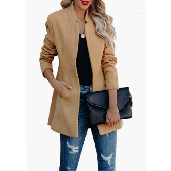 Chaqueta De Lana Para Mujer, Traje PequeñO De Primavera, OtoñO E Invierno. 3XL Black-image