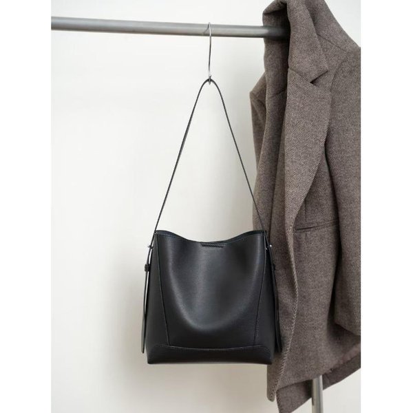 Bolso De Cubo Nuevo De Primavera Y Verano, De Un Solo Hombro, De Alta Gama, VersáTil, De Piel De Vaca, De Gran Capacidad, Bolso De Mano Cruzado, Bolso De Mujer De Cuero Genuino Gray-image