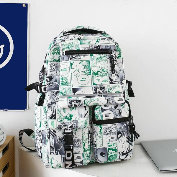 Mochilas De Graffiti Para Hombres Y Mujeres Estudiantes De Secundaria Nueva Gran Capacidad Mochila Para Estudiantes De Secundaria Estudiantes Universitarios Mochila De Hombre-image