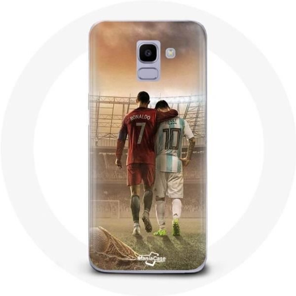 Funda - Maniacase - Samsung Galaxy J6 2018 - Flexible - Deportiva - Cristiano Ronaldo Messi Goat-image