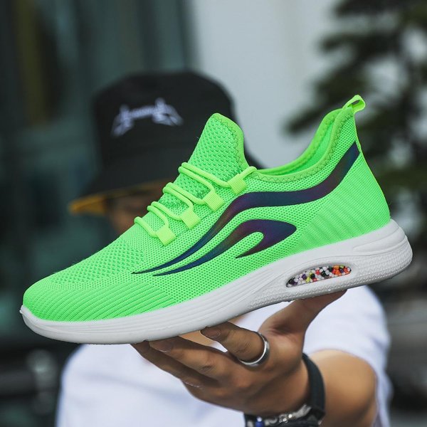 OtoñO Nuevos Zapatos De Hombre Zapatos Deportivos De Verano Zapatos De Hombre Zapatos De Hombre Zapatos Tejidos Voladores Zapatos Casuales De Hombre 44 Green-image