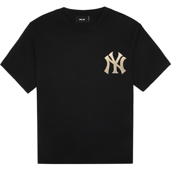 MLB New York Yankees DużE Logo LuźNa Codzienna OddychająCa Koszulka Z OkrąGłYm Dekoltem I KróTkim RęKawem Koszulka Unisex Czarna 3ATSO0143-50BKS S Black-image
