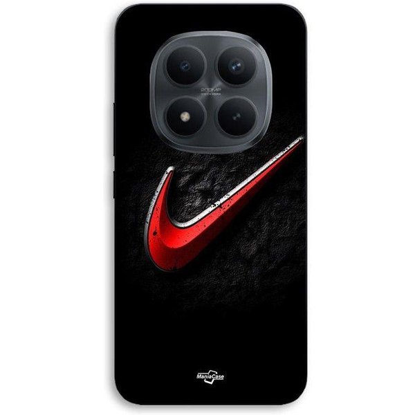 Etui Na Telefon - Maniacase - Xiaomi Redmi Note 15 Pro 5G - Silikon Tpu - Czerwone Logo Nike - Czarne TłO Czarny-image