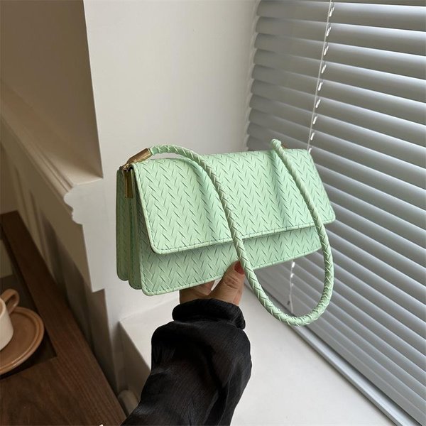 Bolso De Hombro Sencillo De DiseñO De Nicho, Nuevo Bolso Informal De Color Liso Para La Axila, Bolso De Mano De Moda Para Ir Al Trabajo. Gray-image