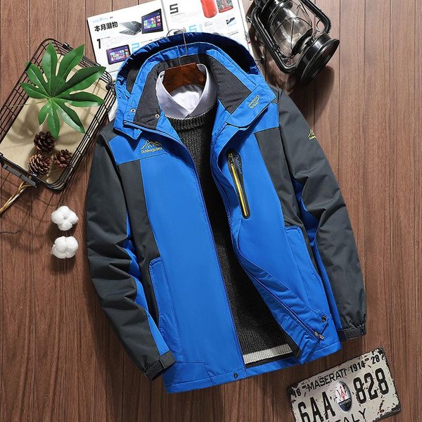 Chaqueta De Exterior Para Hombre, Nueva Chaqueta Fina De MontañIsmo De OtoñO, Chaqueta Informal Con Capucha A Prueba De Viento Para Hombre 9XL Blue-image