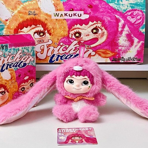 Caja Sorpresa Wakuku Caliente Zorro Zorro Conejo Diario De Travesuras Serie Primera Y Segunda GeneracióN Colgante De Peluche De Vinilo Regalo Hecho A Mano En Stock Gris-image