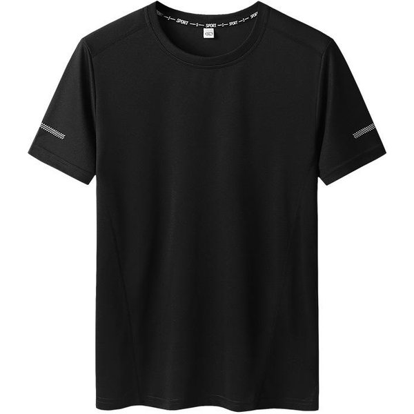 6XL 8XL Camisetas Grandes Tallas Extra Para Hombre Secado RáPido Manga Corta Camiseta Maillots De Gimnasio Camiseta Para Entrenador De Fitness Running Ropa Deportiva 2XL Negro-image