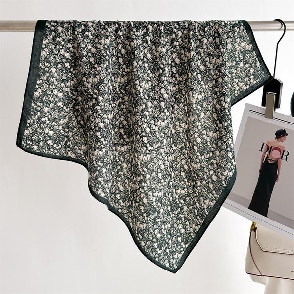 Luksusowy Jedwabny Szal Kwadratowy Szalik 65*65Cm Damski Satynowy HidżAb Modny Chusta Apaszka Damskie Gumki Do WłOsóW WstążKa Opaska Bandana 65X65Cm Gray-image