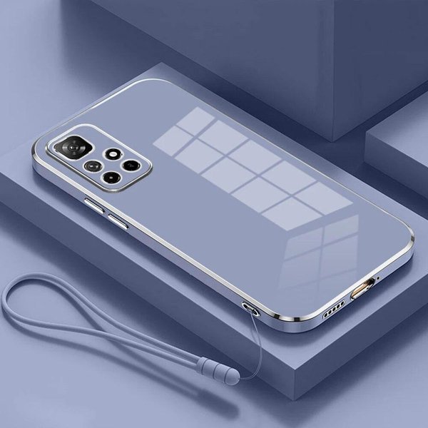 Dla Xiaomi Redmi 10 Case Redmi 10 2022 Etui Na Telefon Redmi 10 Prime 2022 Pokrywa Redmi 10 Luksusowe Kwadratowe Poszycie Odporna Na WstrząSy Tylna Pokrywa Redmi 10 2022&Case & Strap Niebieski/Szary-image
