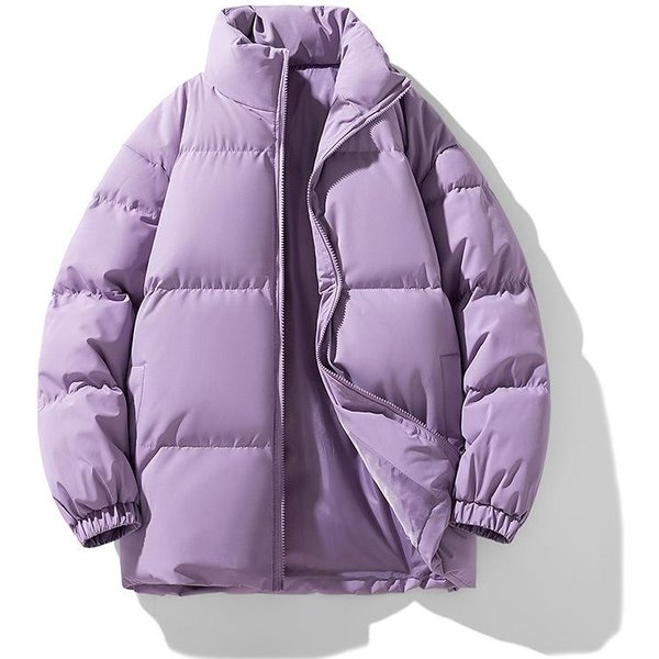 Chaqueta Acolchada Deportiva Juvenil De Invierno Casual Holgada Tendencia Cuello Alto Chaqueta De Exterior Chaqueta Acolchada Ropa Para Hombre 3XL Gray-image