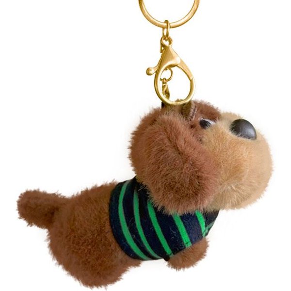 Kawaii Pies Jamnik PiłKarz Pluszowy Brelok KreskóWka Szczeniak Wypchany Brelok Uroczy Wisiorek Torba WisząCa Dekoracja Prezent 10Cm Pendant Brown-image