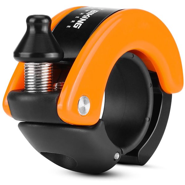 Dzwonek Rowerowy Dzwonek Rowerowy Ze Stopu Aluminium WyraźNy DźWięK Dzwonek Na Kierownicę Roweru ŁAtwa Instalacja Rower PomarańCzowy-image