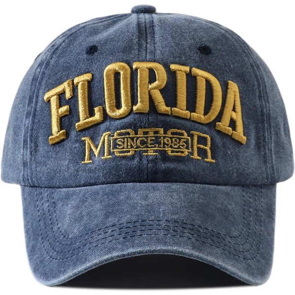 Gorras De BéIsbol Bordadas De Moda De Florida Sombreros Solares Casuales Para Exteriores Sombrero Hip Hop Gorras Deportivas De Golf Gorras Snapback Lavadas Para Mujeres Hombres Adjustable-image