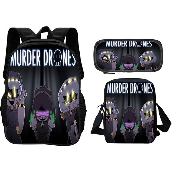 Drones Asesinos Set De 3 Piezas Mochila Estuche Para BolíGrafos Bolso De Hombro Duradero Moderno VersáTil NiñO Y NiñA Escolares Regalo De CumpleañOs Ideal-image