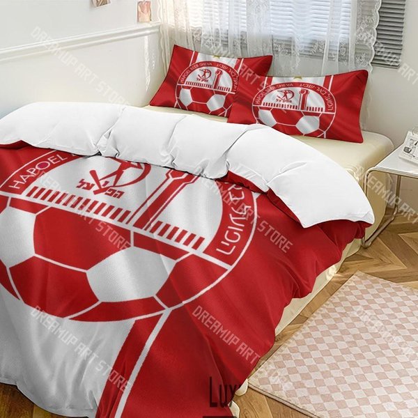 Juego De Ropa De Cama Hapoel Beer Sheva ImpresióN 3D Individual Queen King TamañO Completo Funda NóRdica Funda De Almohada Cama NiñOs NiñAs Adulto Textiles Para El Hogar AU Double 180X210Cm-image