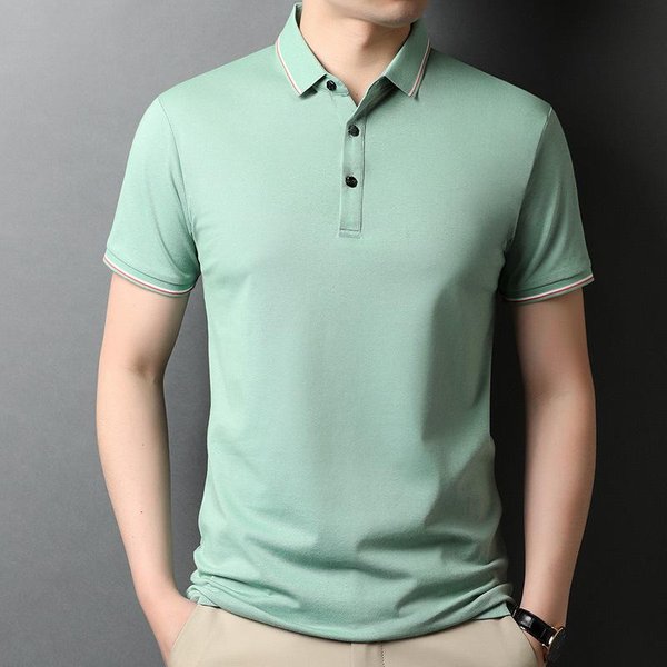 Camiseta Polo De Manga Corta De Verano Para Hombre De Mediana Edad, Estilo Business Casual, Delgado, Holgado, Moda XL White-image
