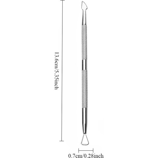 Set De Empujador Y Cortador De CutíCulas, Empujador De CutíCulas TriáNgulo Peeler Raspador, Removedor De CutíCulas De Acero Inoxidable De Grado Profesional Silvery-image