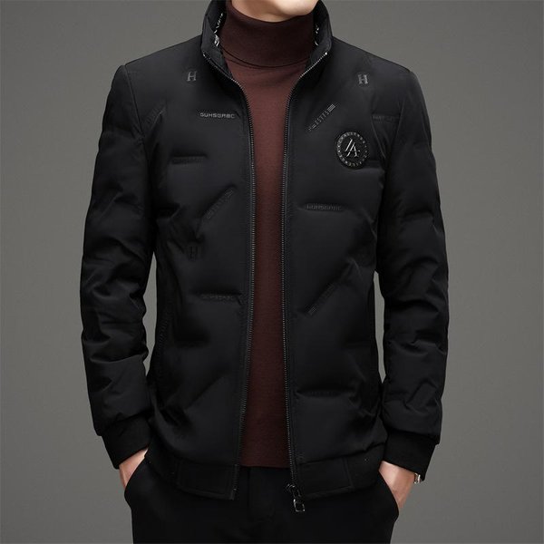 Invierno Nuevo Chaqueta De PlumóN Para Hombre Con Cuello Mao Corta CáLida Casual VersáTil Moda Juvenil Chaqueta De Invierno 4XL Black-image