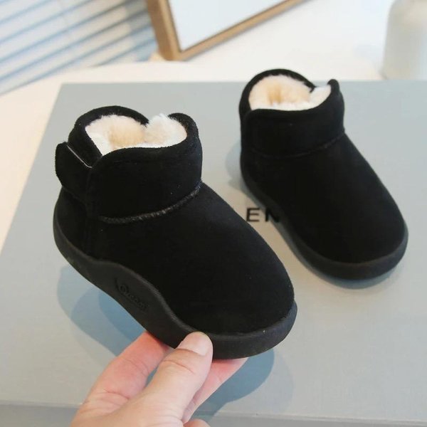Maluch Buty DziecięCe Zimowe ChłOpcy DziewczęCe CiepłE DziecięCe Buty śNiegowe Pluszowe MięKkie Dno Buty DziecięCe Noworodek Odkryte Trampki DziecięCe Buty 16 Czarny-image