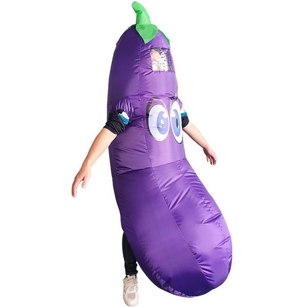 Disfraz Inflable De Berenjena De Ojos Grandes, Adulto 150-190Cm PúRpura-image