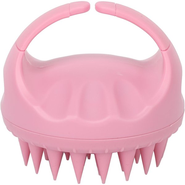 Masajeador De Cuero Cabelludo De Silicona Cepillo Para Champú EliminacióN De Caspa Exfoliante De Cuero Cabelludo Cepillo Para El Crecimiento Del Cabello Color Rosa-image