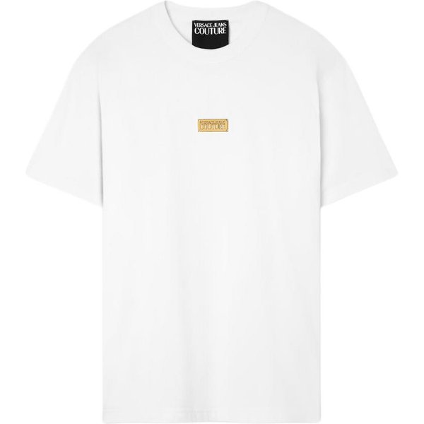 Versace FW24 Insignia Con Logo Camiseta De Cuello Redondo Manga Corta Hombre Camisetas Blanco E78GAHT08-ECJ00T-EG03 M White-image
