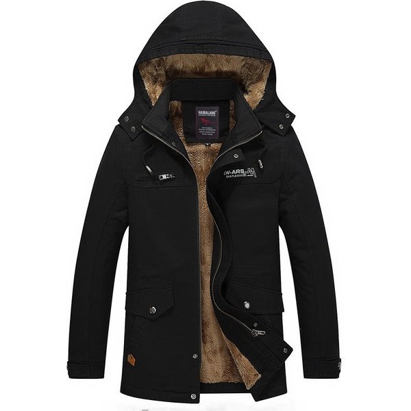 Nueva Chaqueta Casual Lavada De Terciopelo Para OtoñO E Invierno Para Hombre, Chaqueta Cortavientos De Longitud Media Para Hombre, Talla Grande, De Moda 5XL-image